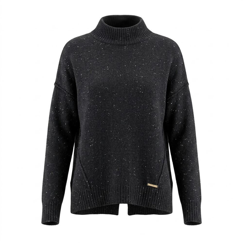 Michael Kors Wool Blend Gray Mock Neck Knit Sweater Women Size L